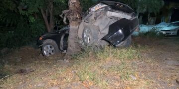 Muere conductor de auto civic al estrellarse contra palmera en zona aledaña a Tránsito de Cd. Victoria