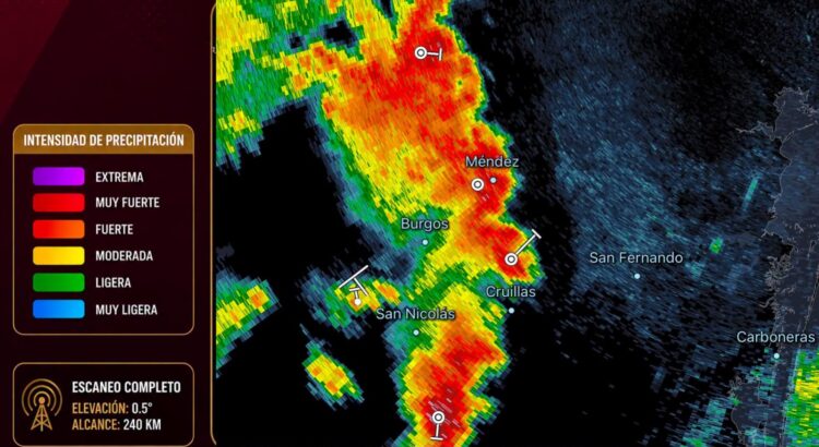 Alertan sobre fuertes lluvias en Valle de San Fernando, Tamaulipas