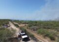 Atienden incendio en el ejido “Sor Juana Inés de la Cruz” de Jiménez