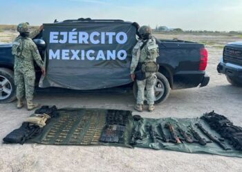 Aseguran arsenal y vehículos en tres municipios tamaulipecos