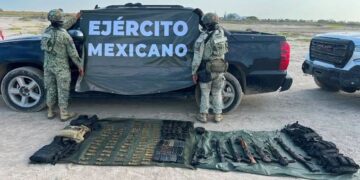 Aseguran arsenal y vehículos en tres municipios tamaulipecos