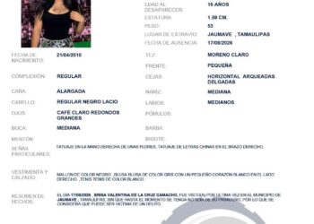 Buscan a Brisa Valentina, desapareció en Jaumave