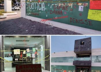 Pintan alcaldía de Madero en protesta por detención de Danna