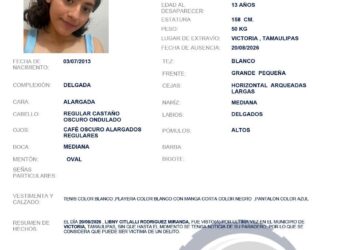 Desaparece adolescente en Ciudad Victoria