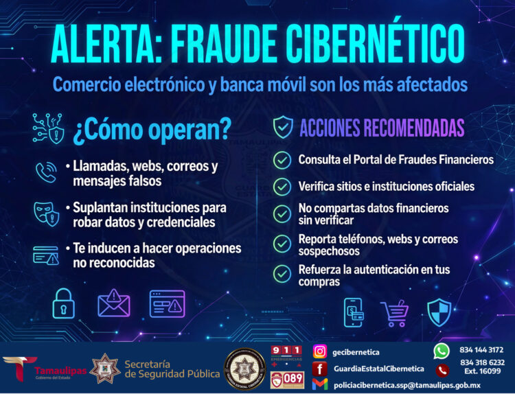 Aumentan fraudes cibernéticos en Tamaulipas