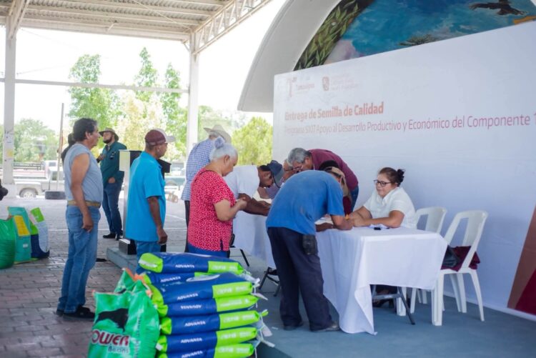 Entregan semillas a productores de Abasolo