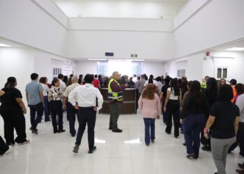 Evacuan a 947 personas del edificio del Poder Judicial de Tamaulipas en Simulacro de Contingencia