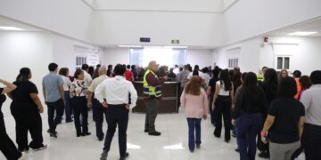 Evacuan a 947 personas del edificio del Poder Judicial de Tamaulipas en Simulacro de Contingencia