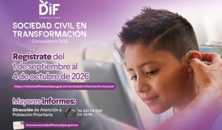 Presenta DIF Tamaulipas la convocatoria Sociedad Civil en Transformación 2026