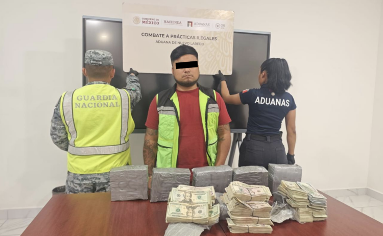 Decomisan 769 mil dólares en aduana de Nuevo Laredo