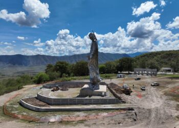 Avanzan Obras de la nueva plazoleta para la Virgen en El Chorrito, Hidalgo.