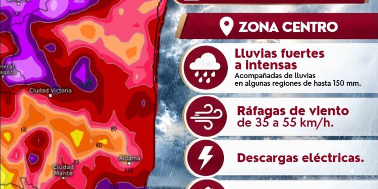 Alerta Protección Civil por periodo de lluvias en Tamaulipas del 1 a 8 de octubre