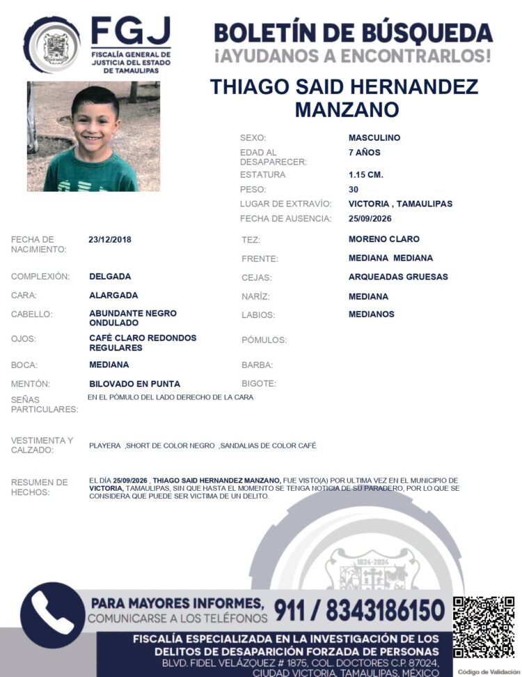 Menor desaparecido ya está con su familia