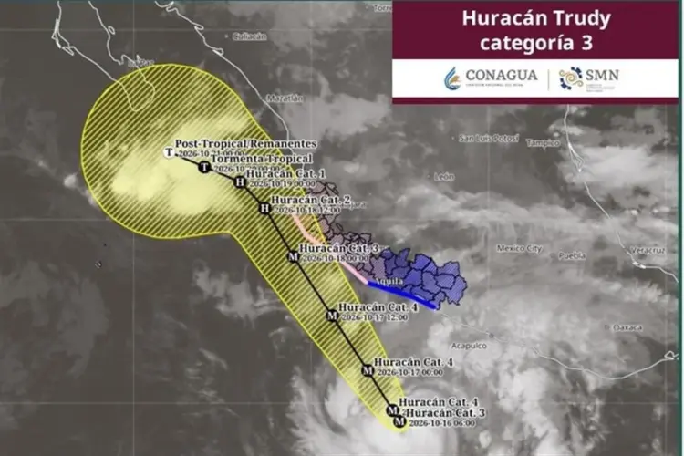 Huracán Trudy alcanza categoría tres en Pacífico