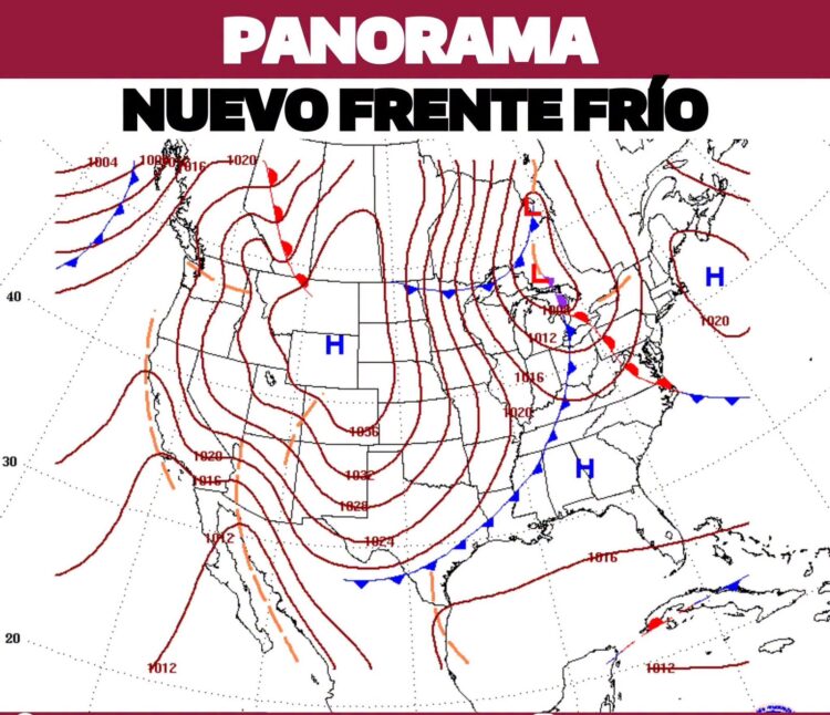 Alertan por nuevo frente frío y lluvias la próxima semana