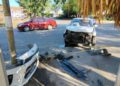 Fuerte choque vehicular en crucero de calles 21 y Sonora, frente a Plaza Adelitas