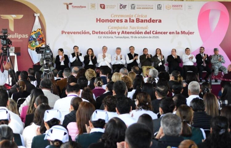 Participa Congreso en acto cívico y campaña de prevención del cáncer en la mujer