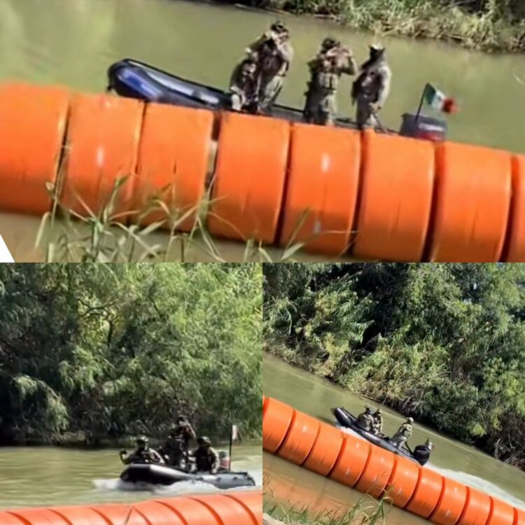 Recorre SEDENA boyas instaladas en frontera con Nuevo Laredo