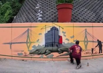 Borran mural sobre hotel y daño a la laguna del Carpintero