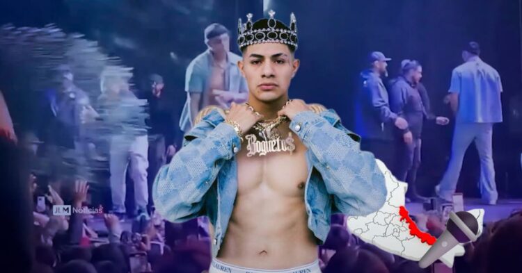 El Bogueto interrumpe concierto en Veracruz tras incidente con un fan