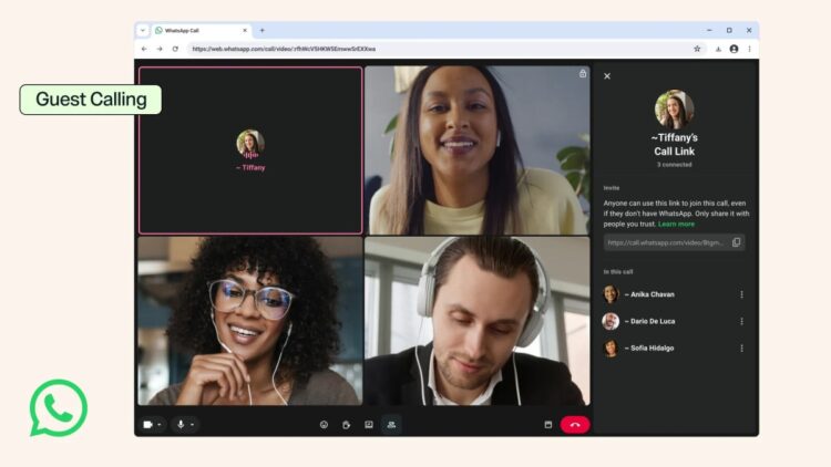 WhatsApp lanza Llamadas de invitado para usuarios sin cuenta