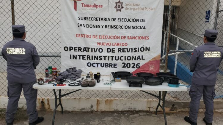 Catean penal de Nuevo Laredo, decomisan objetos prohibidos