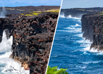 Colapsa el arco Hōlei de 550 años en Hawái
