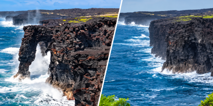 Colapsa el arco Hōlei de 550 años en Hawái